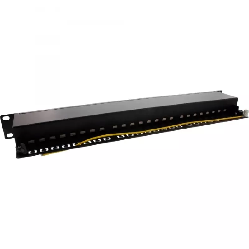 InLine patch-paneeli 19 tuumaa Cat.6A 24 porttia 1U musta RAL 9005