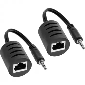 InLine 3,5 mm audio LAN / Ethernet / RJ45 -kaapelilla enintään 50 m täysi setti