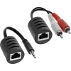 InLine RCA-audio LAN / Ethernet / RJ45 -kaapelilla enintään 50 m täysi setti