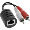 InLine RCA-audio LAN / Ethernet / RJ45 -kaapelilla enintään 50 m täysi setti