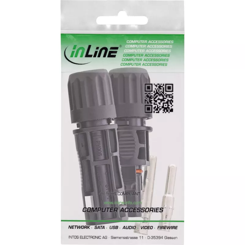 InLine 94001 johdinliitin Standard4/MC4/PV4 musta pistoke/liitin