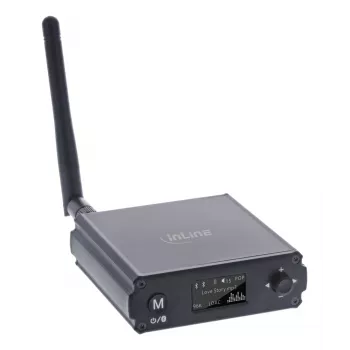InLine Bluetooth 5.1 HiFi-vastaanotin & USB-DAC LCD-näytöllä 30 m kantama