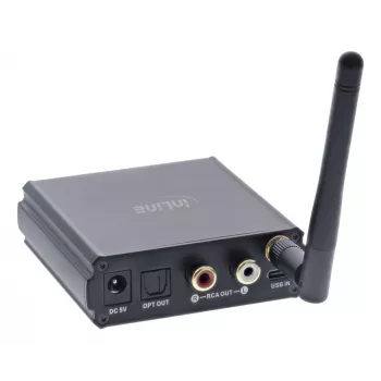 InLine Bluetooth 5.1 HiFi-vastaanotin & USB-DAC LCD-näytöllä 30 m kantama
