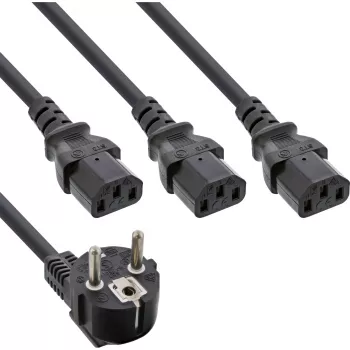 InLine B-16653B Y-virtajohto, 1x pistoke 3x IEC C13:lle, 1,8 m, 13 kpl:n bulk-pakkaus