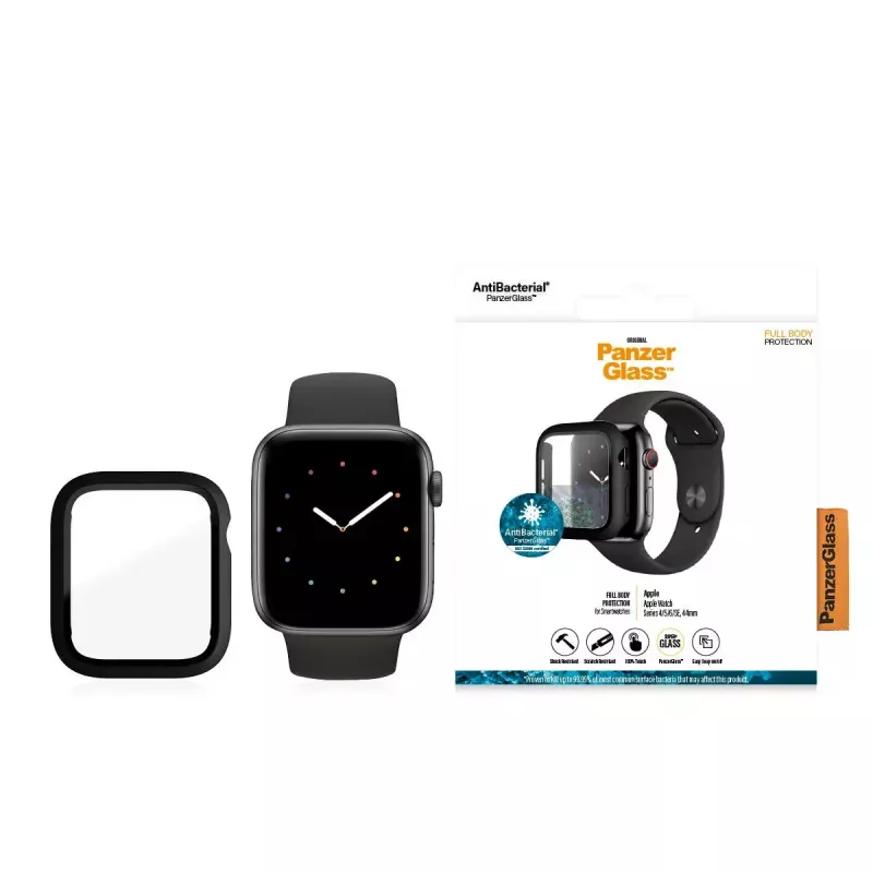 PanzerGlass® Full Body Case musta Apple Watch SE 3 | SE | 6 | 5 | 4 | 44mm
