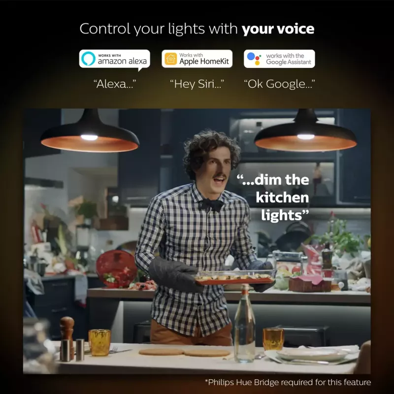 Smart LED -aloituspaketti Philips Hue White and Colour Ambience — 2× E27 11W polttimoa, Bluetooth/Zigbee