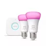 Smart LED -aloituspaketti Philips Hue White and Colour Ambience — 2× E27 11W polttimoa, Bluetooth/Zigbee