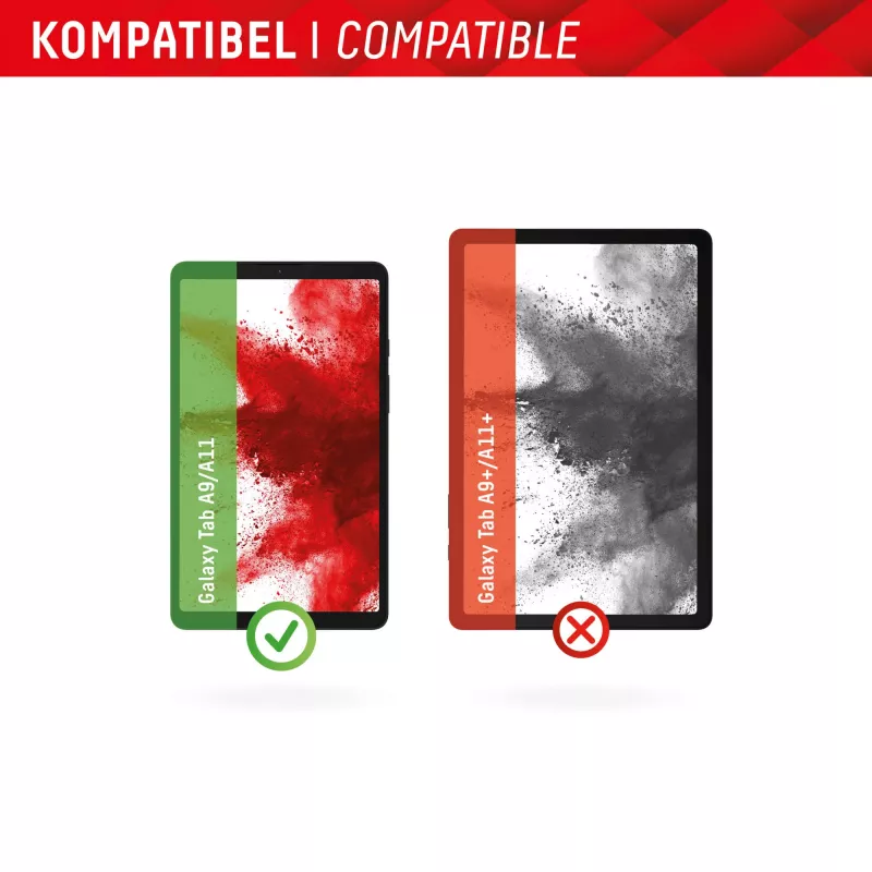 Displex Tablet Glass (9H) Samsung Galaxy Tab A11/A9, Eco-asennuskehys, särkymätön