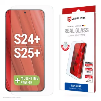 Displex näytönsuojakalvo (10H) Samsung Galaxy S24+/S25+, Eco-asennuskehys, naarmuuntumaton