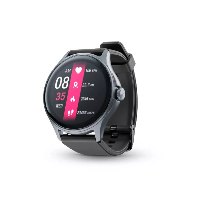 Cellularline ION PRO Round Bluetooth® älykello sovelluksella, 3,51 cm (1,38 inch), TFT, kosketusnäyttö, 0,00064 GB, 98 g