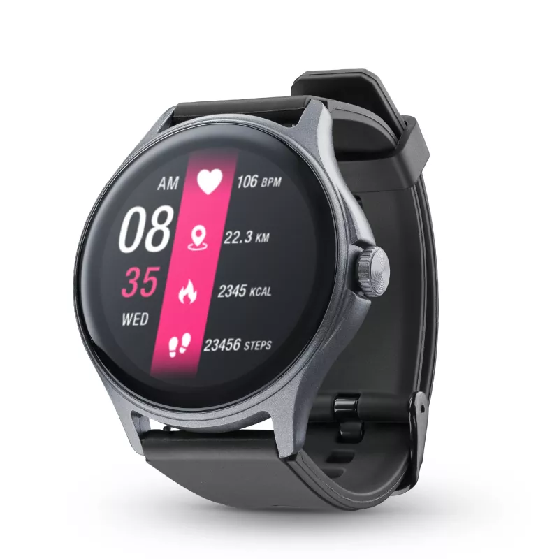 Cellularline ION PRO Round Bluetooth® älykello sovelluksella, 3,51 cm (1,38 inch), TFT, kosketusnäyttö, 0,00064 GB, 98 g