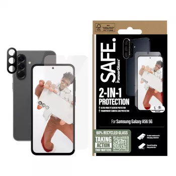 PanzerGlass SAFE. by ® 2-in-1-pakkaus Samsung Galaxy A56 5G naarmuuntumaton ja iskunkestävä