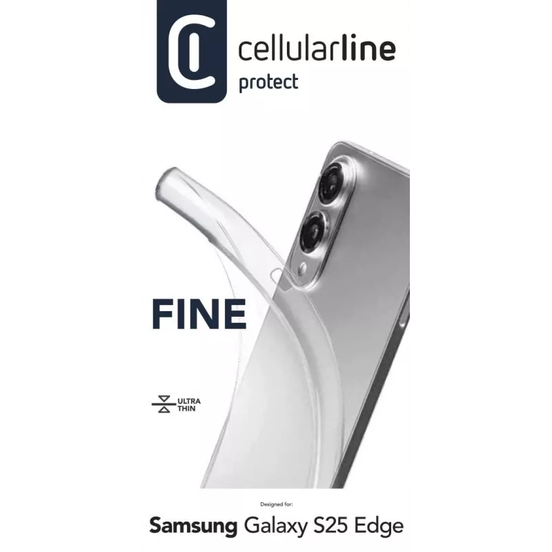 Cellularline Fine - Galaxy S25 Edge, suojakotelo, Samsung, Galaxy S25 Edge, 16,9 cm (6,66 tuumaa), läpinäkyvä