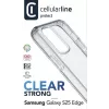Cellularline Clear Strong – Galaxy S25 Edge kova kuori kumireunoilla