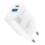 Cellularline kaksiporttinen matkalaturi Applelle, PD 20W, valkoinen