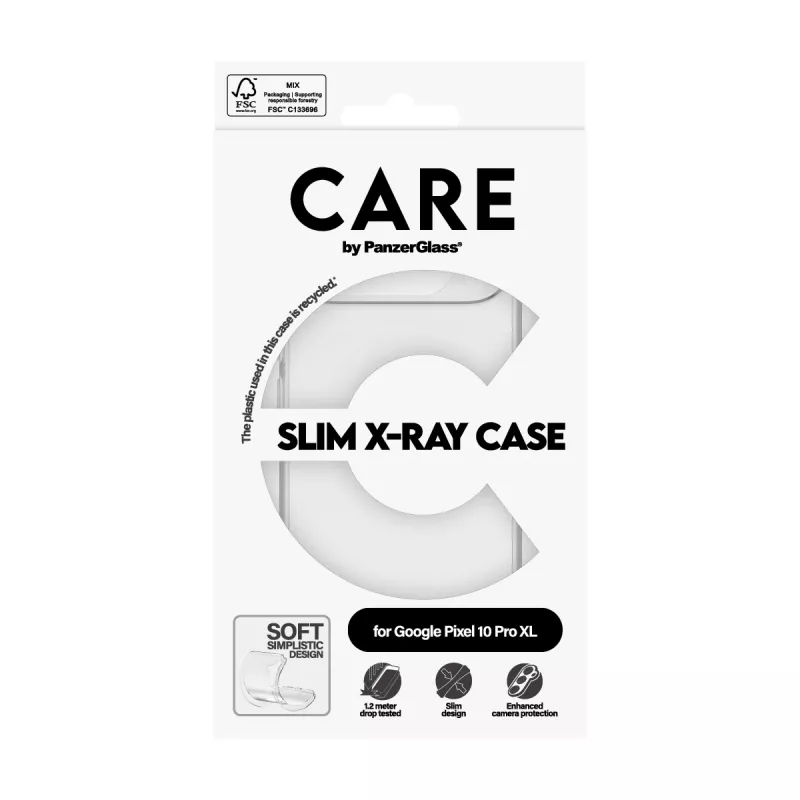 PanzerGlass CARE -kuori, muodikas kotelo, läpinäkyvä X-Ray Soft Google Pixel 10 Pro XL