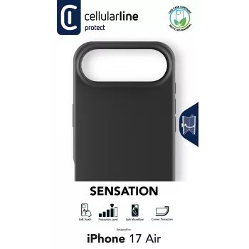 Cellularline Sensation – iPhone Air – erittäin pehmeä silikonikuori Soft-Touch-pinnalla, täydellinen suojaamaan iPhone Airin jokaisen yksityiskohdan tyylikkäästi ja mukavasti.