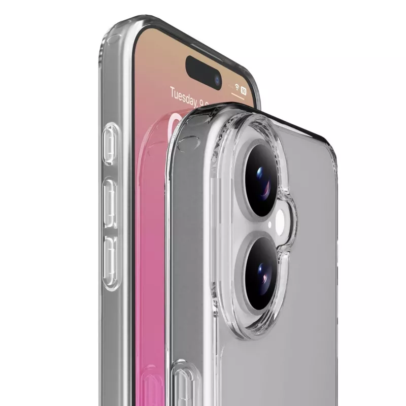 Cellularline Clear Protect – iPhone 17 kova kuori kumireunoilla