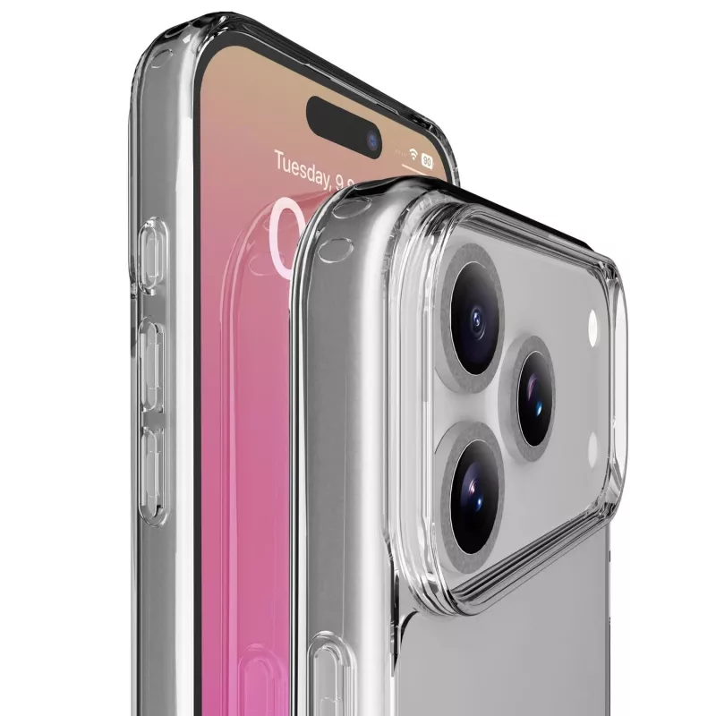 Cellularline Clear Protect - iPhone 17 Pro kova kuori kumireunoilla
