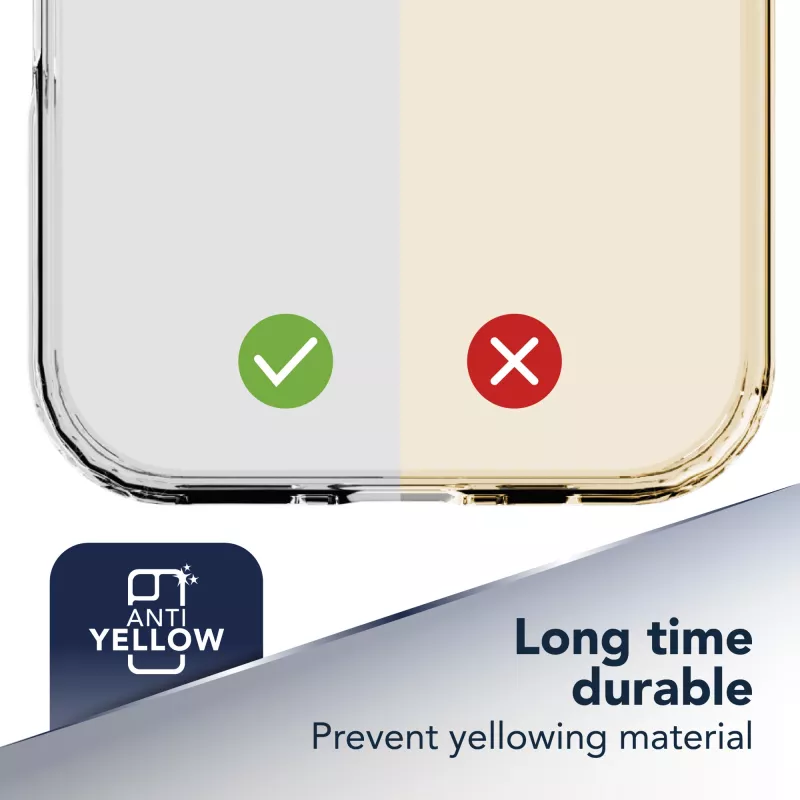 Cellularline Clear Protect - iPhone 17 Pro kova kuori kumireunoilla