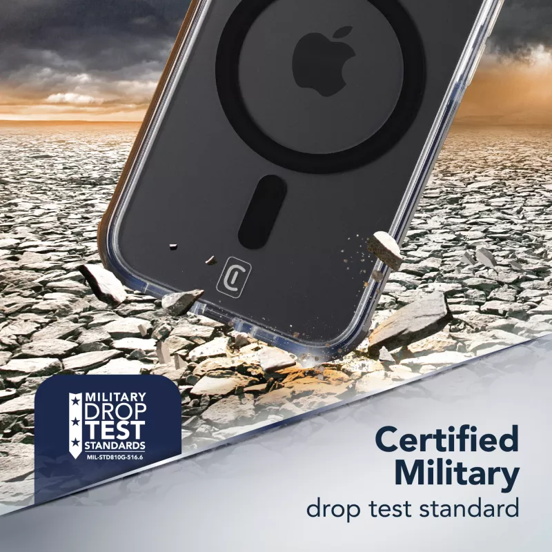 Cellularline Clear Protect - iPhone 17 Pro Max kova kuori kumireunoilla
