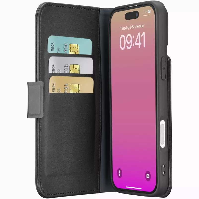 Cellularline Book Agenda – nahkajäljitelmäinen kirjakotelo magneettisulkimella iPhone 17:lle