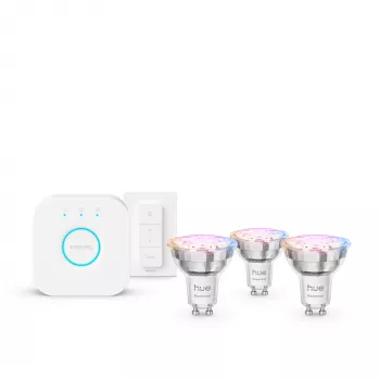 Philips Hue White and Colour Ambience Essential -aloituspakkaus: 3 GU10 älylamppua (345 lm) + himmennin