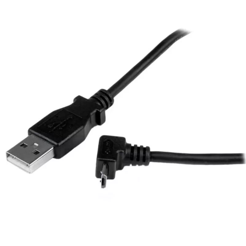 StarTech.com 2 m Micro-USB-kaapeli - A - Micro B kulmikas, 2 m, USB A, Micro-USB B, USB 2.0, uros/uros, musta