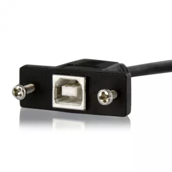 StarTech.com 3 ft paneeliasennettava USB-kaapeli B - B - F/M, 0,91 m, USB B, USB B, USB 2.0, 0,48 Gbit/s, musta