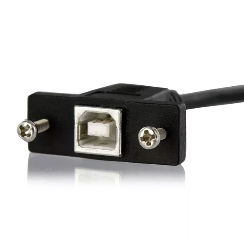 StarTech.com 3 ft paneeliasennettava USB-kaapeli B - B - F/M, 0,91 m, USB B, USB B, USB 2.0, 0,48 Gbit/s, musta