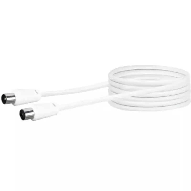 Koaksiaalikaapeli Schwaiger 5,0 m IEC - IEC 5 m valkoinen
