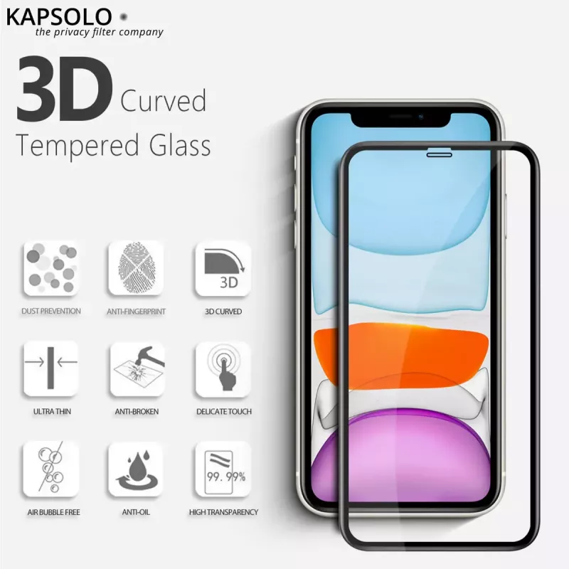 Karkaistu lasinen näytönsuoja KAPSOLO iPhone XR