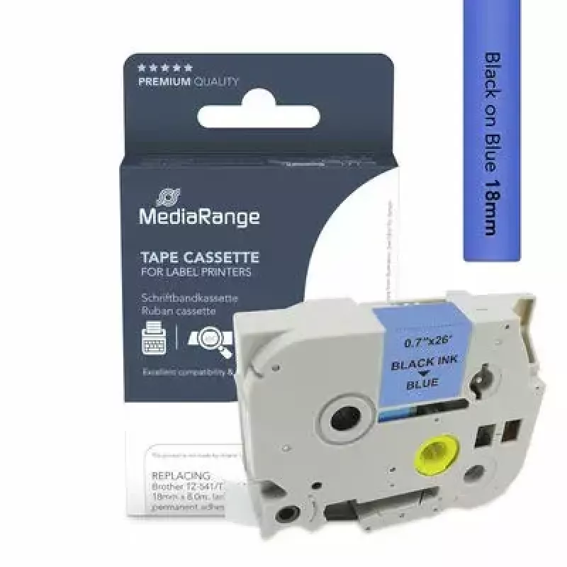 Värinauha MediaRange MRBTZ541 musta 1,8 cm 8 m