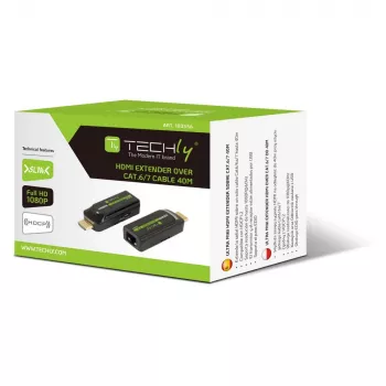 Techly IDATA EXT-E70S AV-jatko AV-lähetin ja -vastaanotin musta