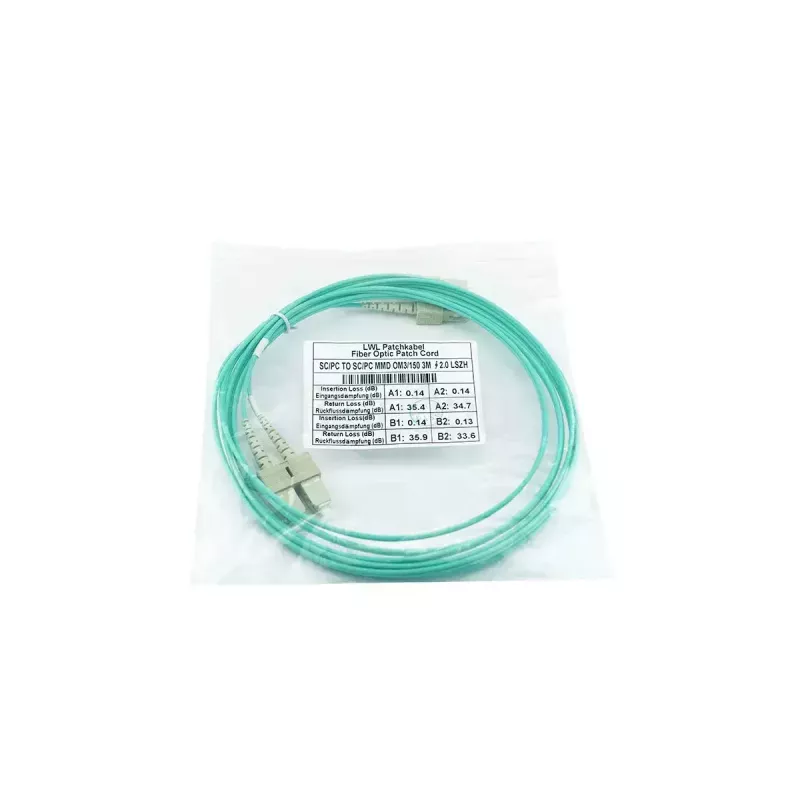 BlueOptics 575702T512000002M-BO Duplex-valokuitukytkentäkaapeli (Corning-yhteensopiva), SC-UPC/SC-UPC, multimode OM3 50/125 µm, 2 m