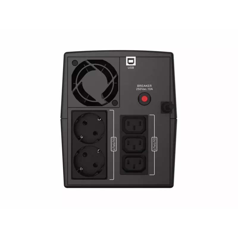 Conceptronic ZEUS08EM 1500VA 900W UPS, IEC, Schuko, line-interactive, 1,5 kVA, 900 W, sini, 220 V, 240 V