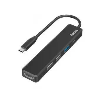 Hama USB-C-keskitin, moniporttinen, 5 porttia, 3x USB-A, USB-C, HDMI