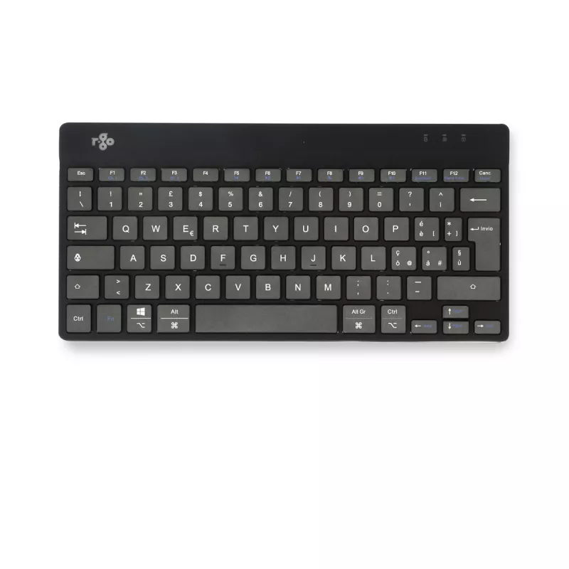 R-Go Tools ergonominen näppäimistö R-Go Compact Break, kompakti näppäimistö tauko-ohjelmistolla, QWERTY (IT), Bluetooth, musta