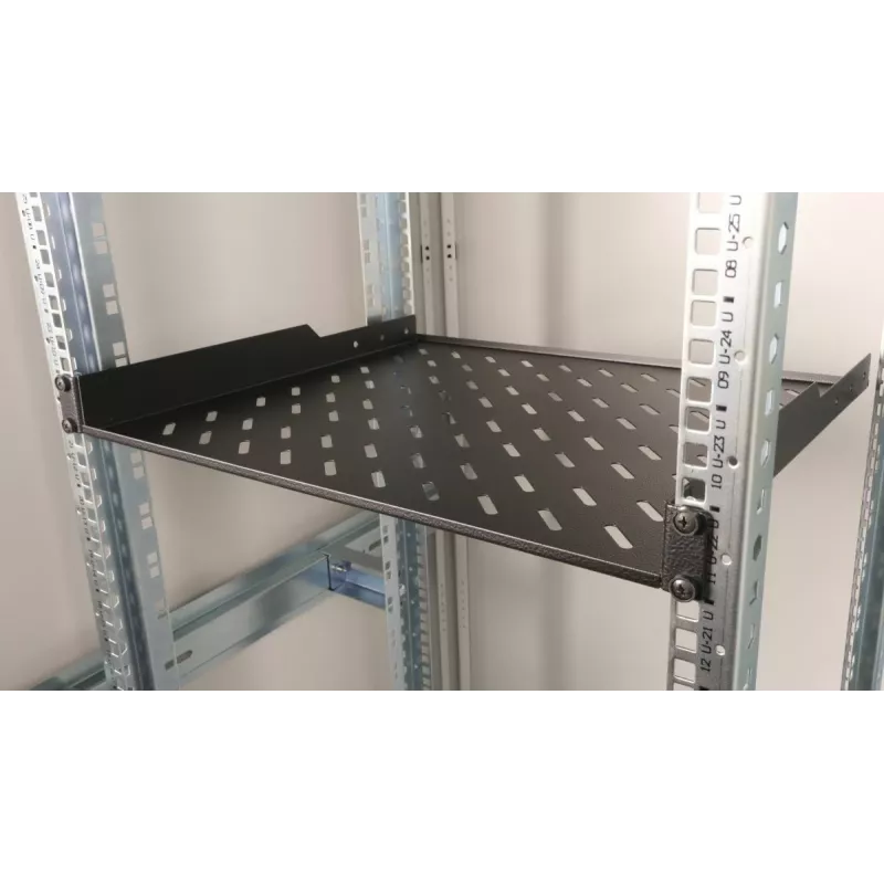 Equip EZFS-19-1-60-B kiinteä hylly 19 tuumaa 1U 60 cm, musta