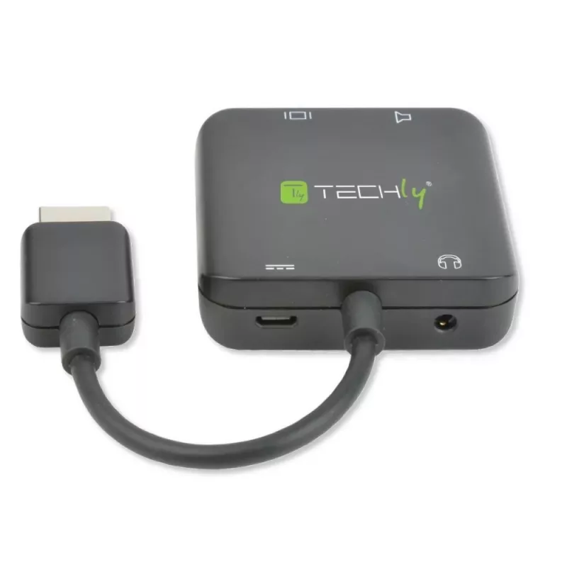 Techly HDMI-äänenerotin stereo/ääni 5.1 kanavaa 4K 3D IDATA HDMI-VGA8