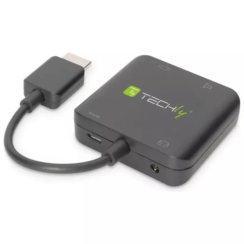 Techly HDMI-äänenerotin stereo/ääni 5.1 kanavaa 4K 3D IDATA HDMI-VGA8