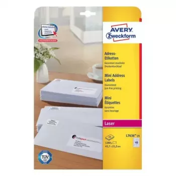 Itseliimautuva tarra Avery L7636-25 pyöristetty suorakaide