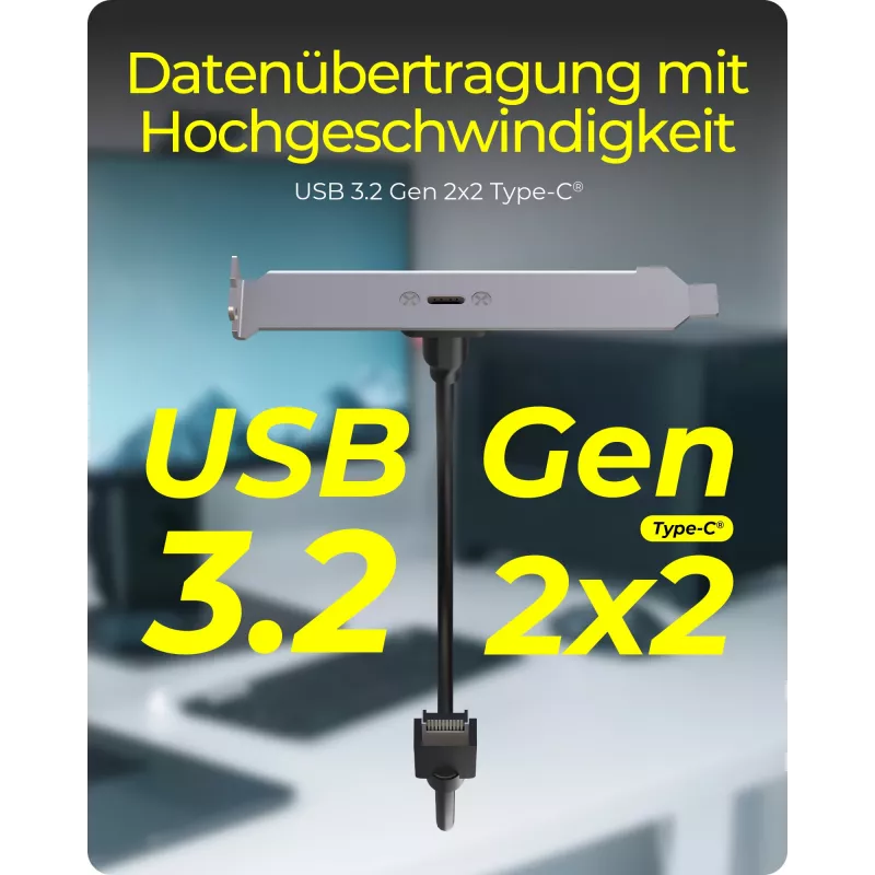 ICY BOX USB Type-C takapaneeli sisäisellä USB Type-E liitännällä