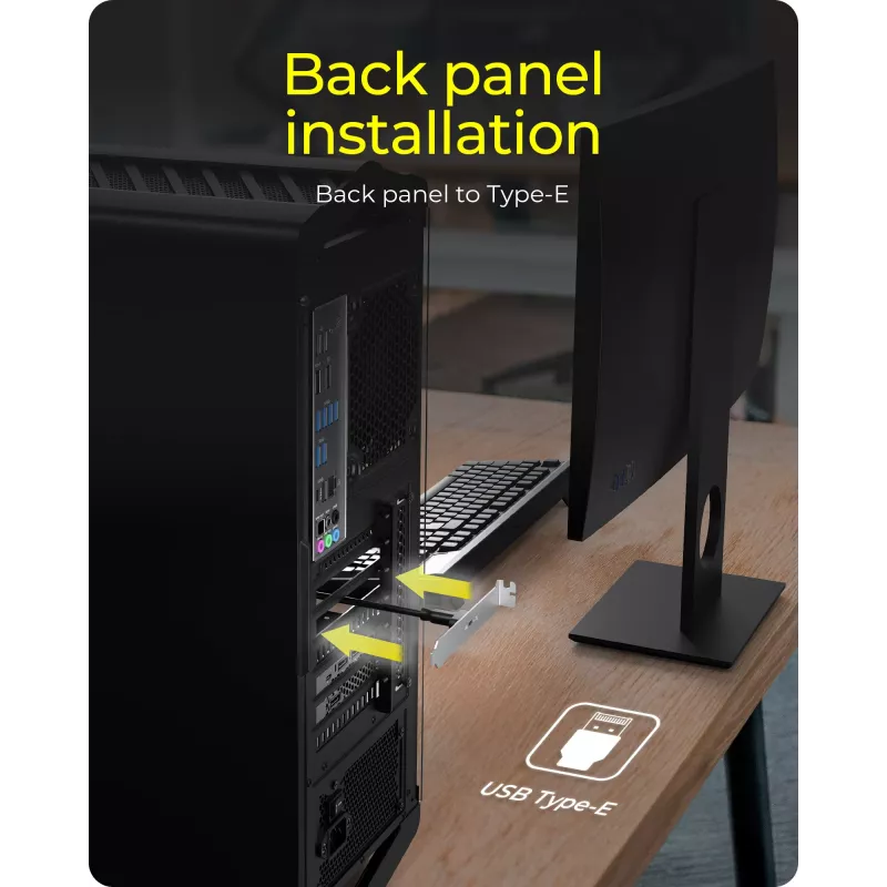 ICY BOX USB Type-C takapaneeli sisäisellä USB Type-E liitännällä