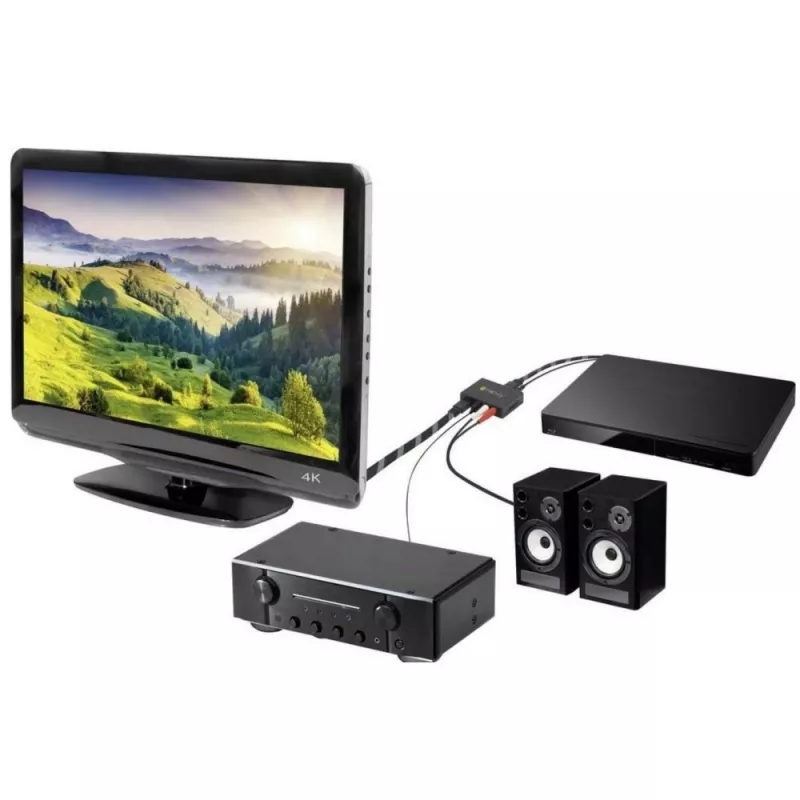 Techly -äänierotin HDMI SPDIF + RCA R/L IDATA HDMI-EA, 5 V, 77 mm, 64 mm, 23 mm, 351 g