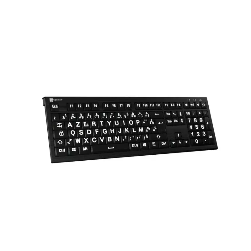 Näppäimistö Logickeyboard LKB-LPWB-A2PC-FR universaali USB AZERTY ranska musta