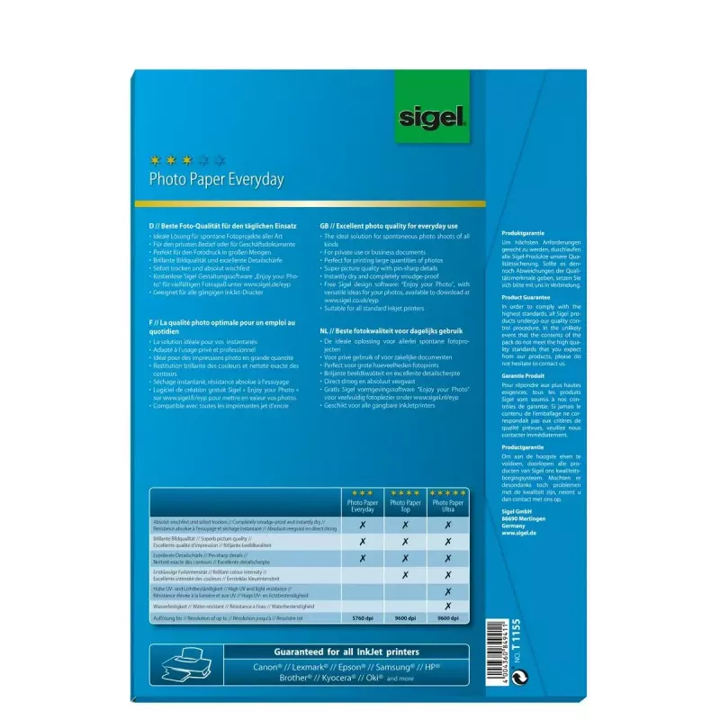 Valokuvapaperi A4 Sigel T1155 korkeakiilto