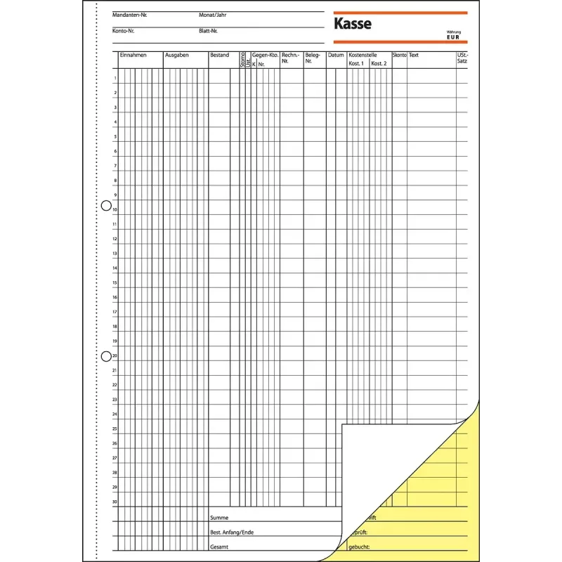 Sigel KG429 kassakirja veropalkilla (EDV), A4, 2 x 50 sivua