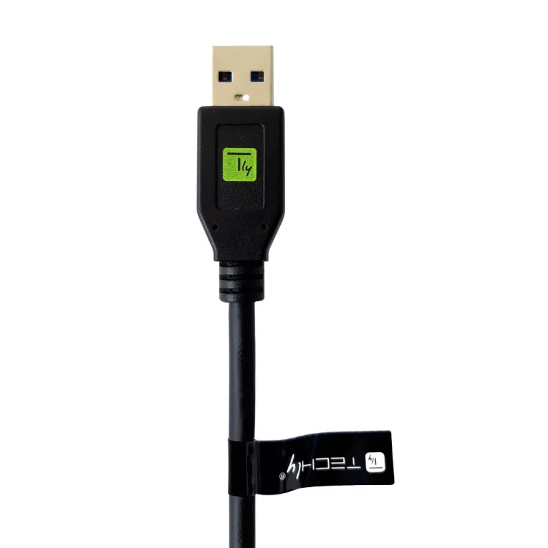 Techly ICOC MUSB312-CMAM05T USB-kaapeli USB 3.2 Gen 1 (3.1 Gen 1) 0,5 m USB A USB C musta