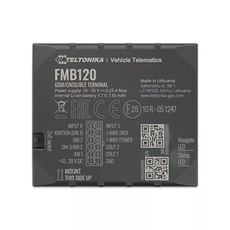 Teltonika FMB120 auto musta pölysuojattu GPS-paikannin
